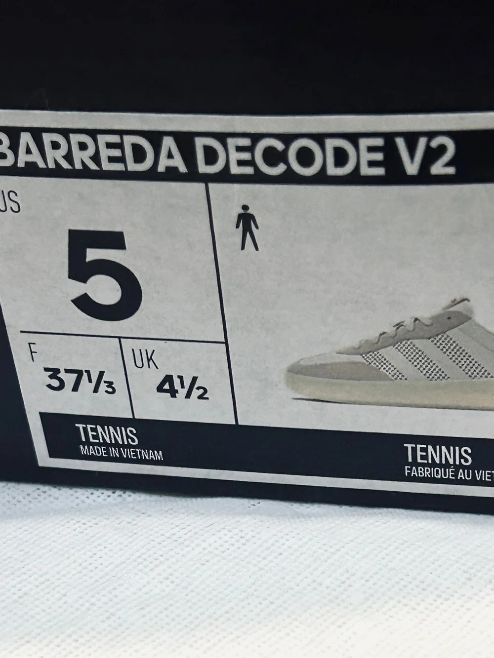 Adidas Barreda Decode V2 male size 5 tennis shoe